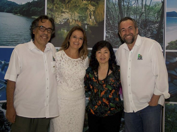 Patrícia Iglecias com a diretoria da SOS Mata Atlântica: Beloyanis Monteiro, Marcia Hirota e Mario Mantovani