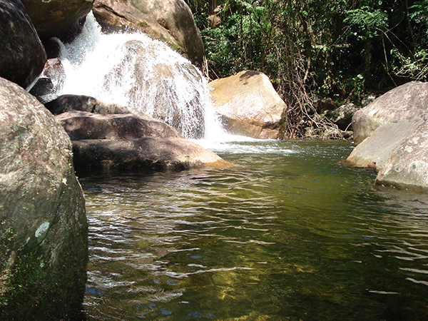 Cachoeira da pedra redonda no  PESM Caraguatatuba 