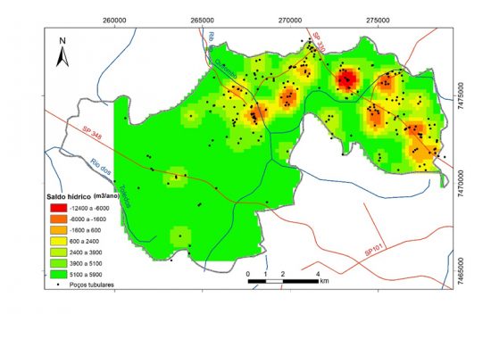 Saldo ou estresse hídrico nos aquíferos em Sumaré com base nos dados de poços outorgados