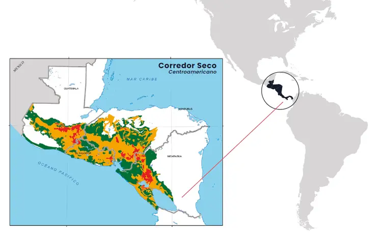 A região do Corredor Seco abrange Costa Rica, El Salvador, Guatemala, Honduras, Nicarágua e Panamá. Imagem: Reprodução/ONU